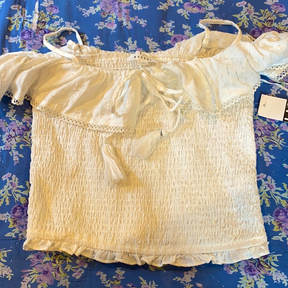 NEW LIT Boutique, White crop top, size large